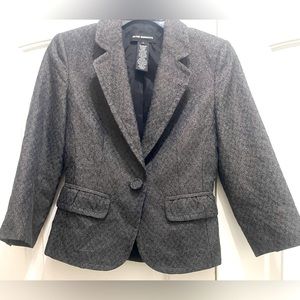 Club Monaco Gray Textured Wool Blend Blazer